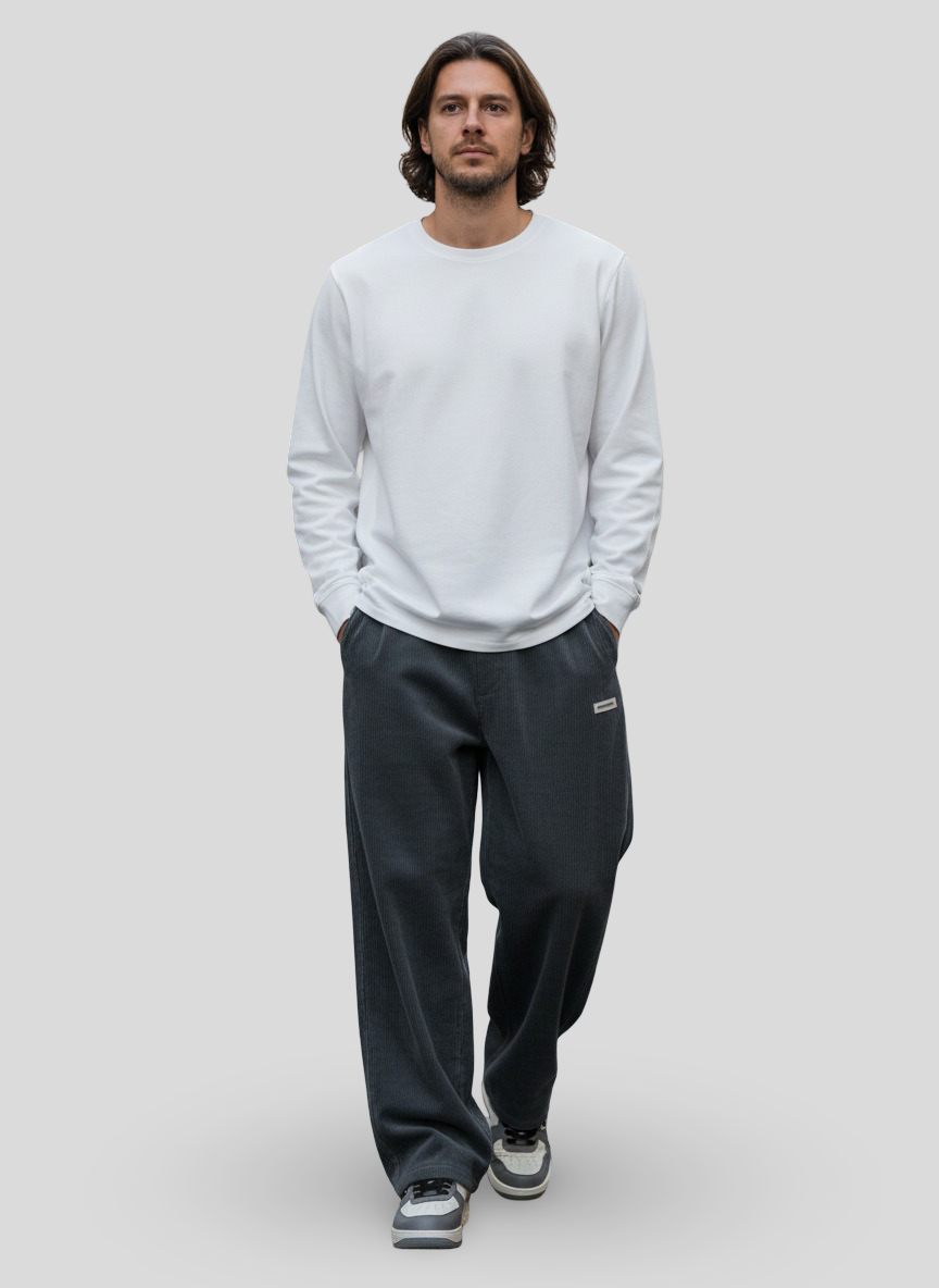 Lucas | Wijde Ribfluweel Broek