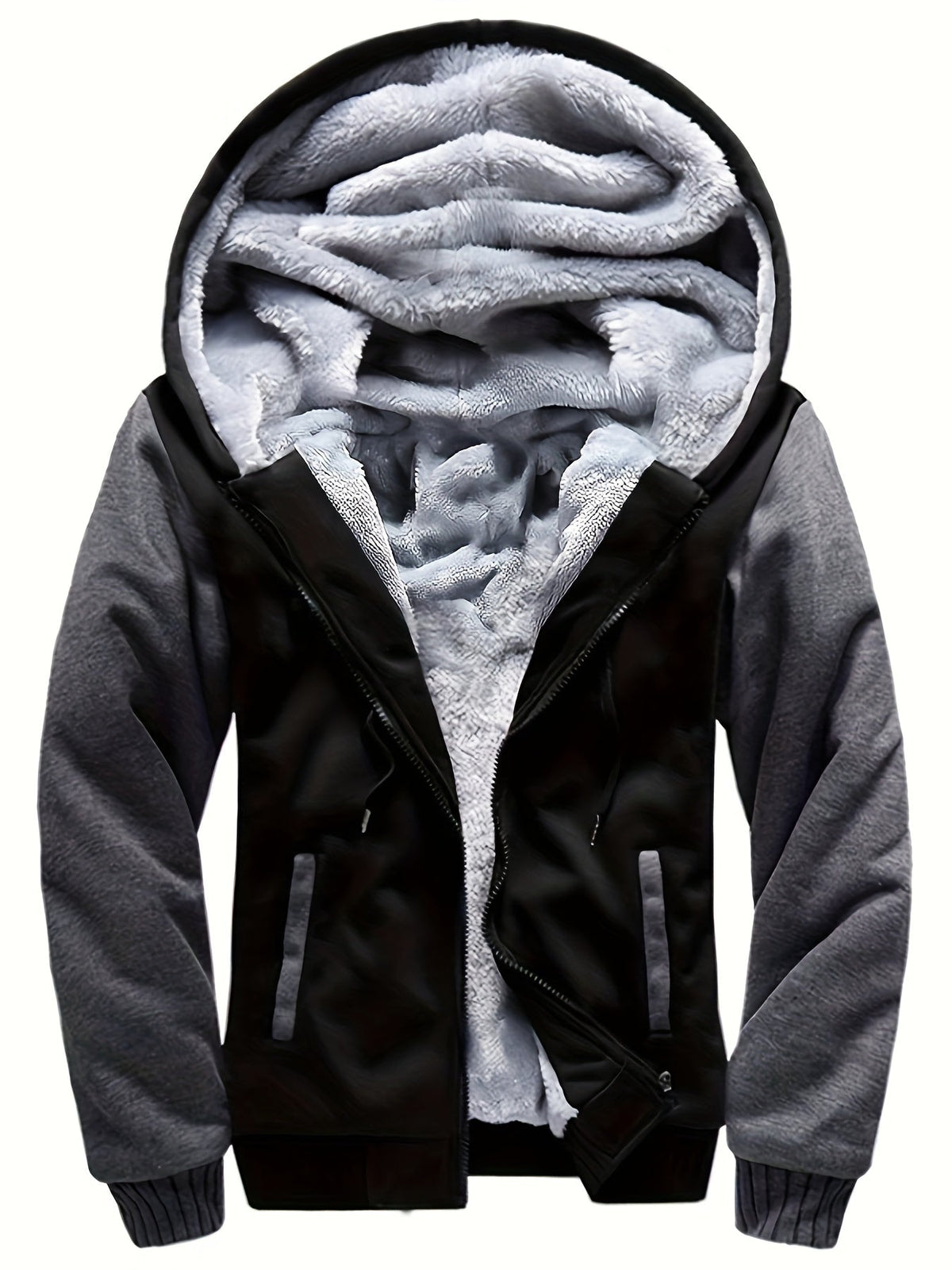 Gedetailleerde close-up van het unieke camouflagepatroon op de stof van de heren hoodie.