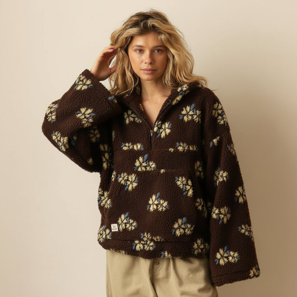 Fleur | Floral Teddy Fleece