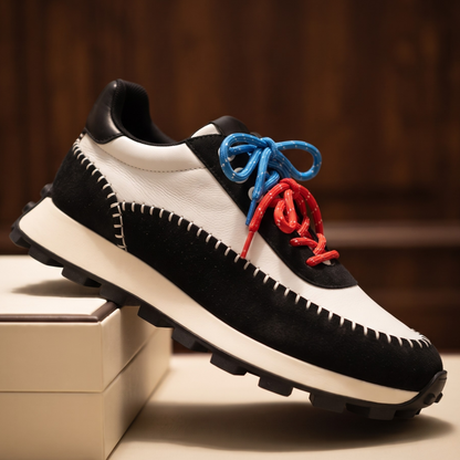 Zool van de Elara retro sneakers, die de grove tractie en het ergonomische ontwerp van de zool toont.