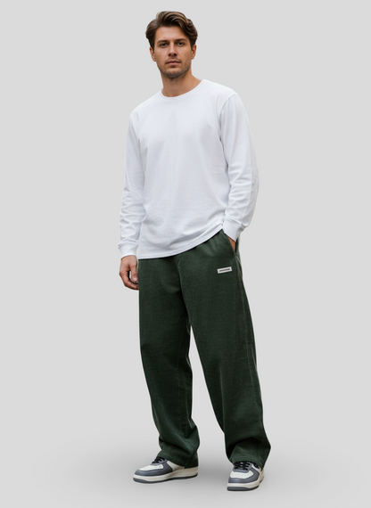 Lucas | Wijde Ribfluweel Broek