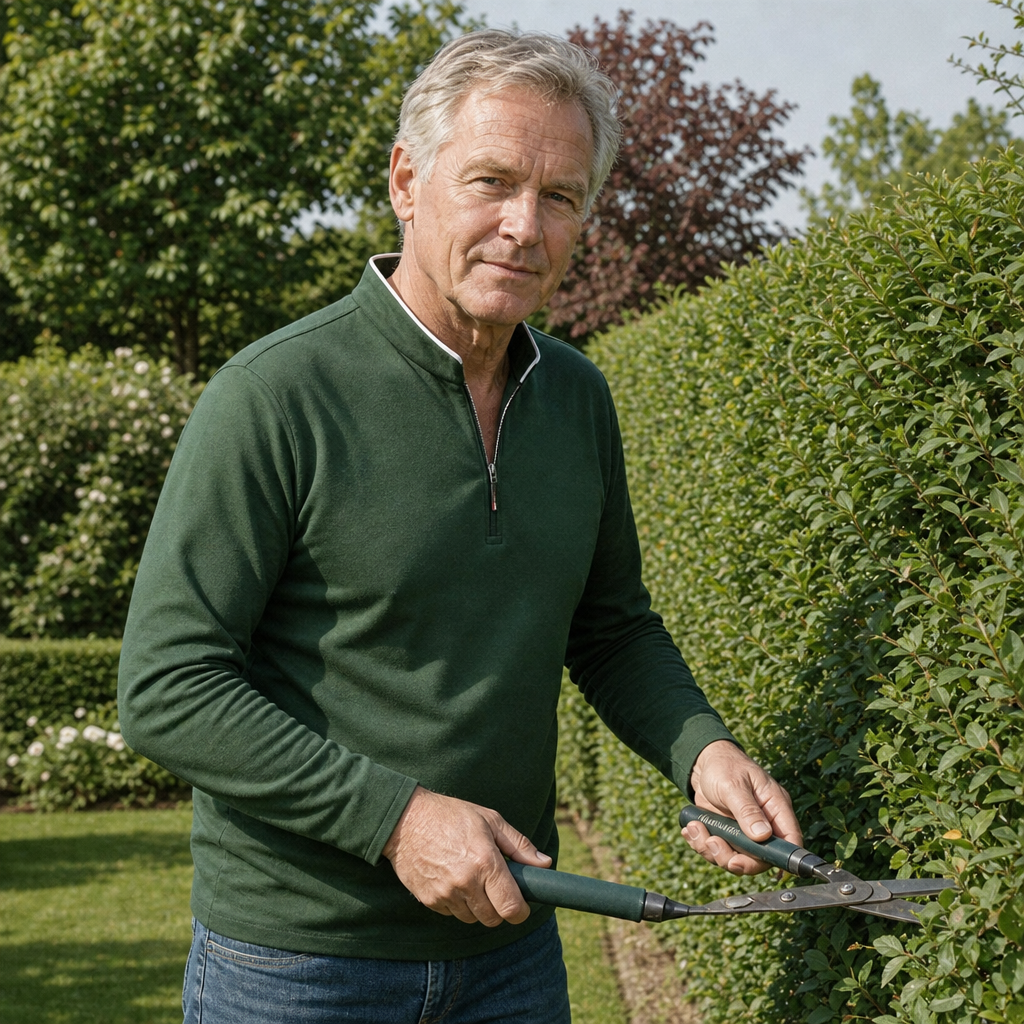 Een stapel opgevouwen Kester poloshirts in alle vijf beschikbare kleuren, vanuit een hoge hoek gefotografeerd.