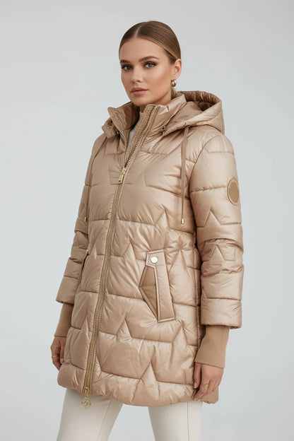 Alina | Lange Gewatteerde Winterjas