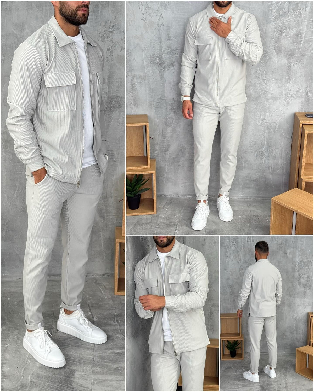 Lifestyle foto van het Vigo Heren Buitenjack, gecombineerd met andere kledingstukken voor een complete look.
