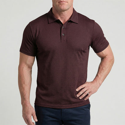 Achterkant van het Jorin herenpoloshirt in Zilverhout Grijs, met een blik op de rug