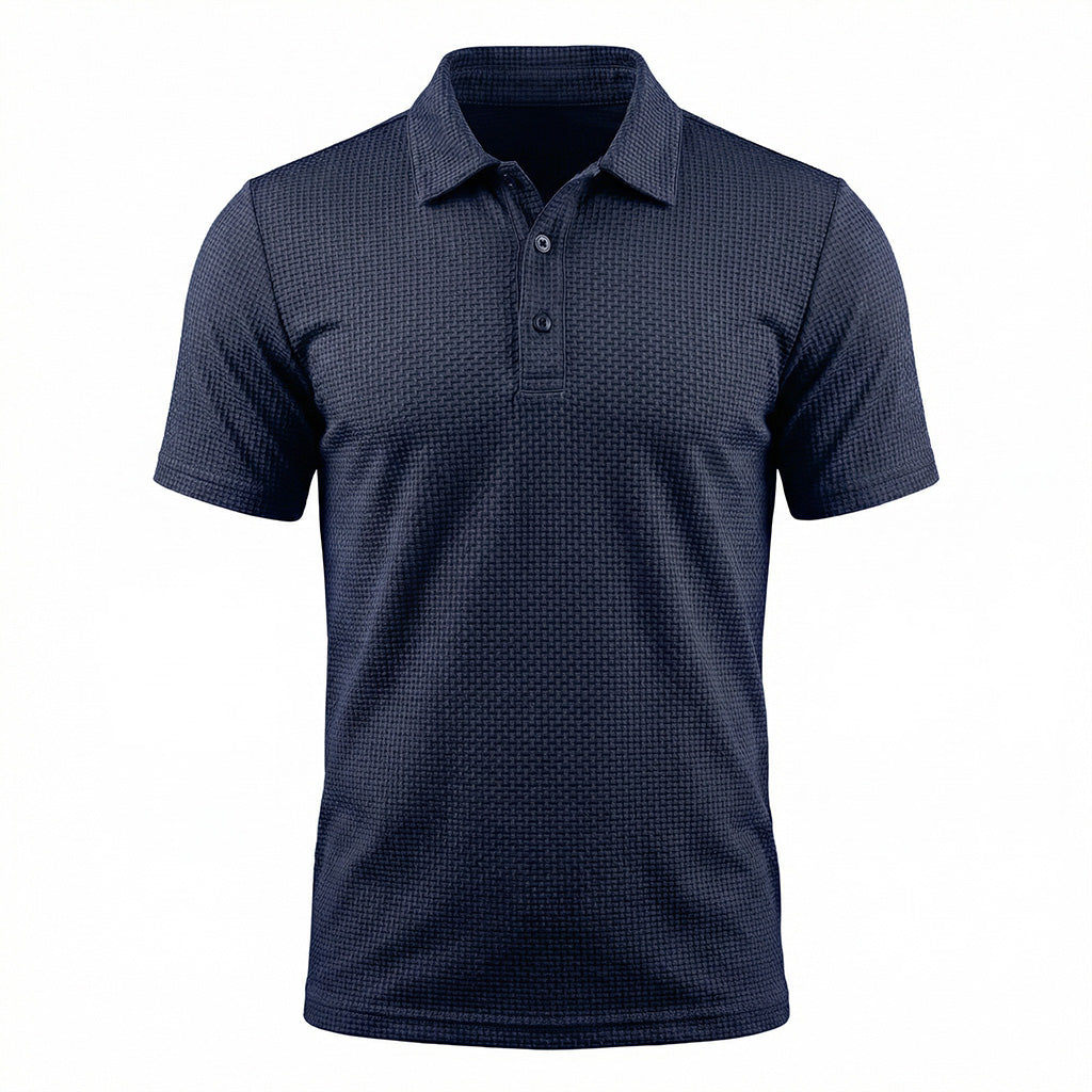 Gestapelde Jorin herenpoloshirts in verschillende kleuren, een overzicht van de variatie