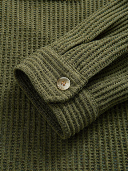Dubbele Pocket Waffle Knopshirt