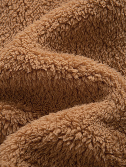 Teddy Fleece Knop-Up Hoodie Jas