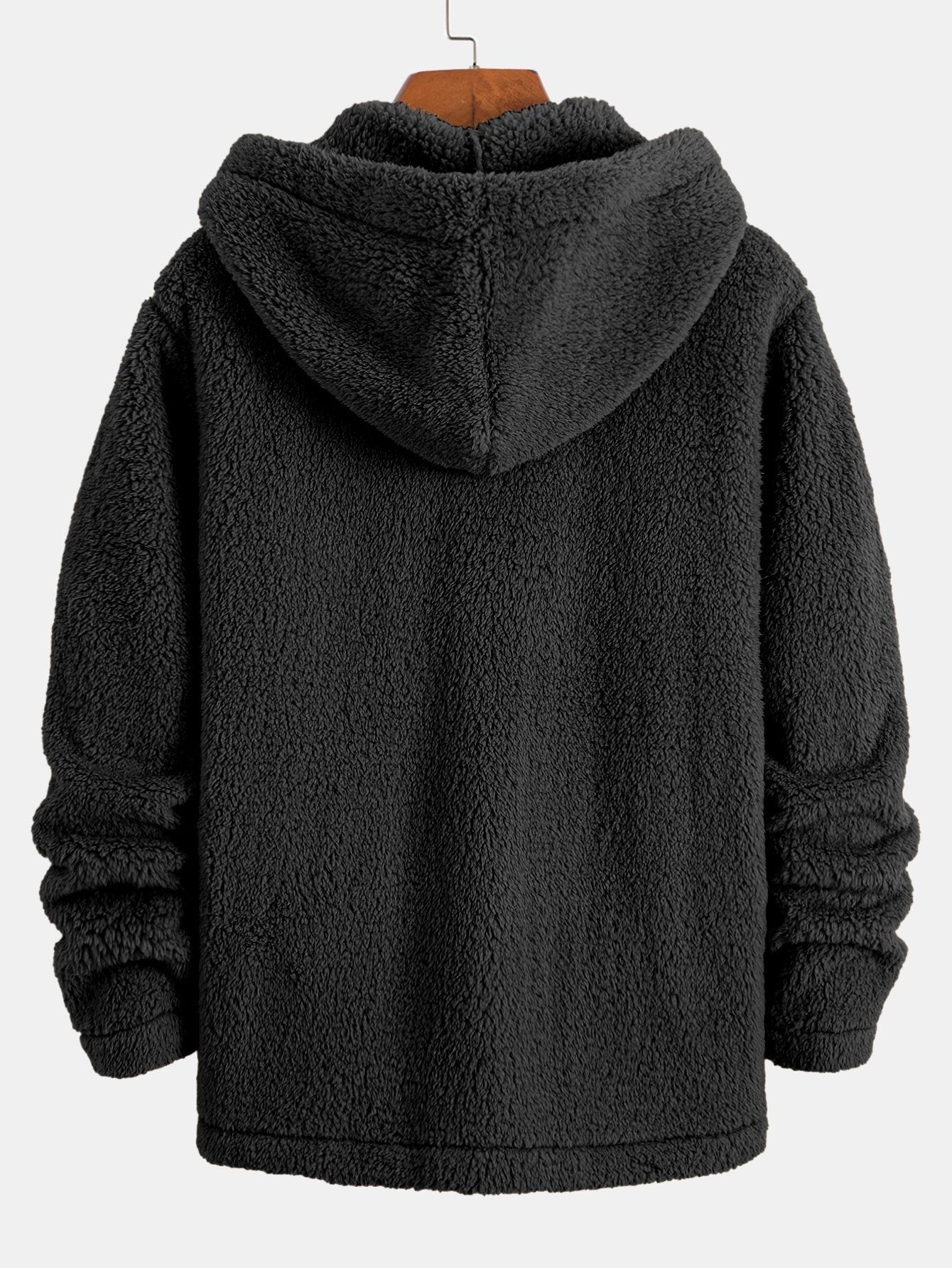 Teddy Fleece Knop-Up Hoodie Jas