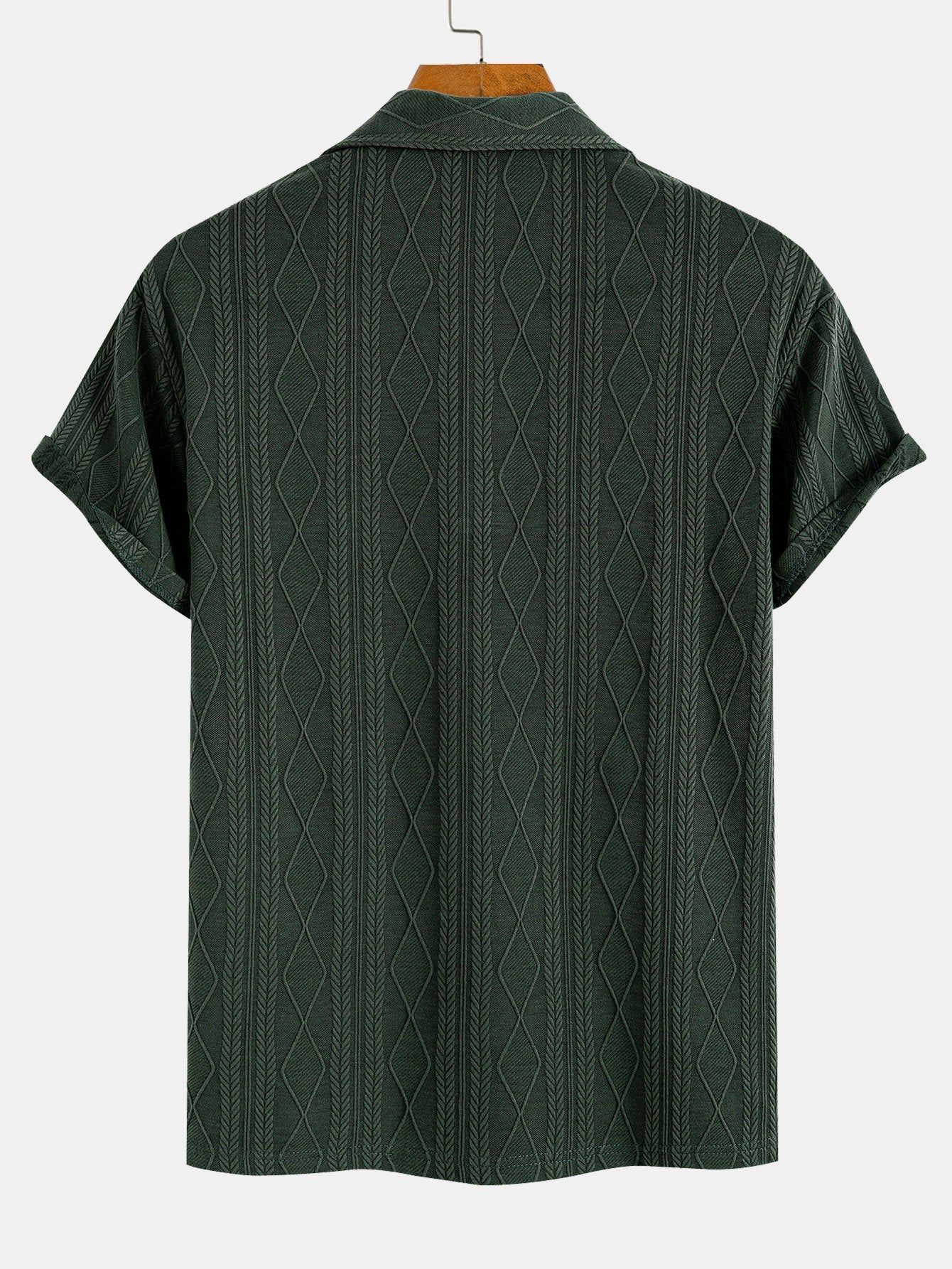 Gebreide Geometrische Ruit Jacquard Polo