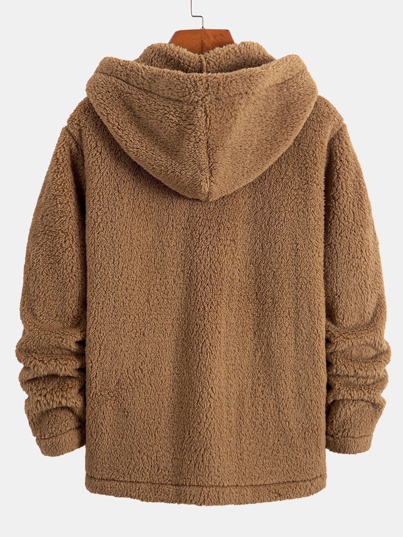 Teddy Fleece Knop-Up Hoodie Jas