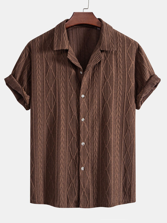 Geometrisch Jacquard Cubaanse Shirt