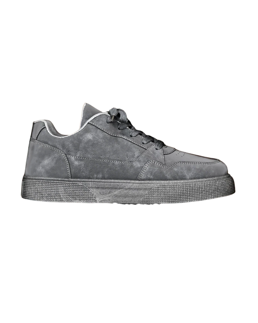 Zijaanzicht van de groene Silas herenschoenen met vetersluiting, getoond op een neutrale achtergrond.