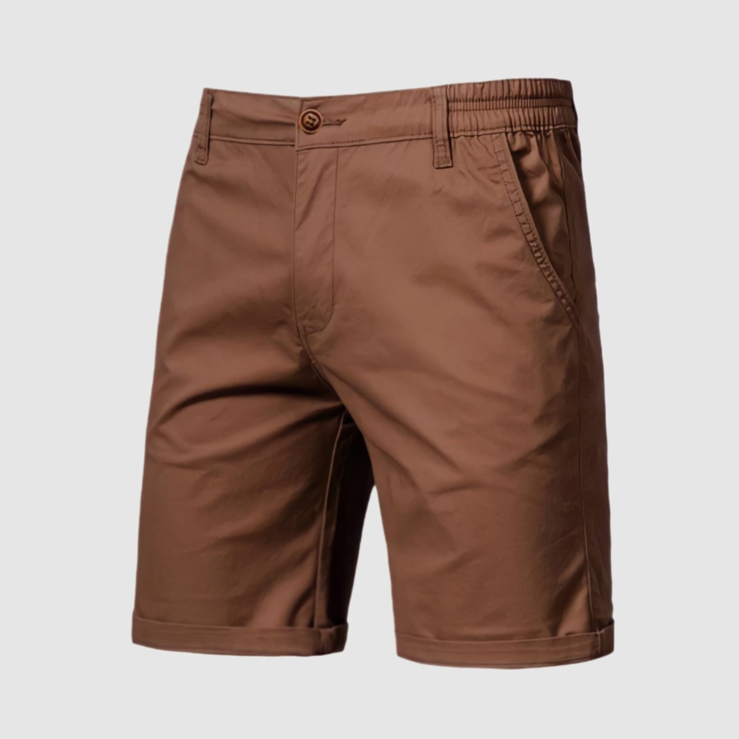 Textuurweergave van de ademende katoenen stof van de Loris herenshorts, ideaal voor de zomer.