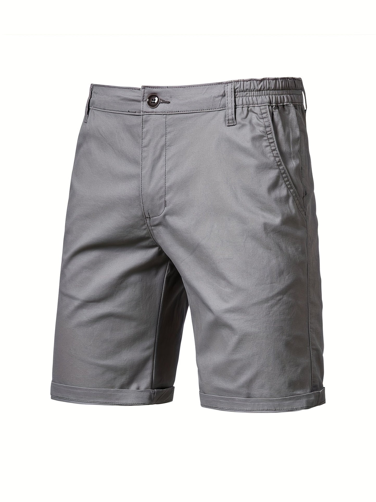 Bruine katoenen shorts, model in een ontspannen houding, toont het comfort.