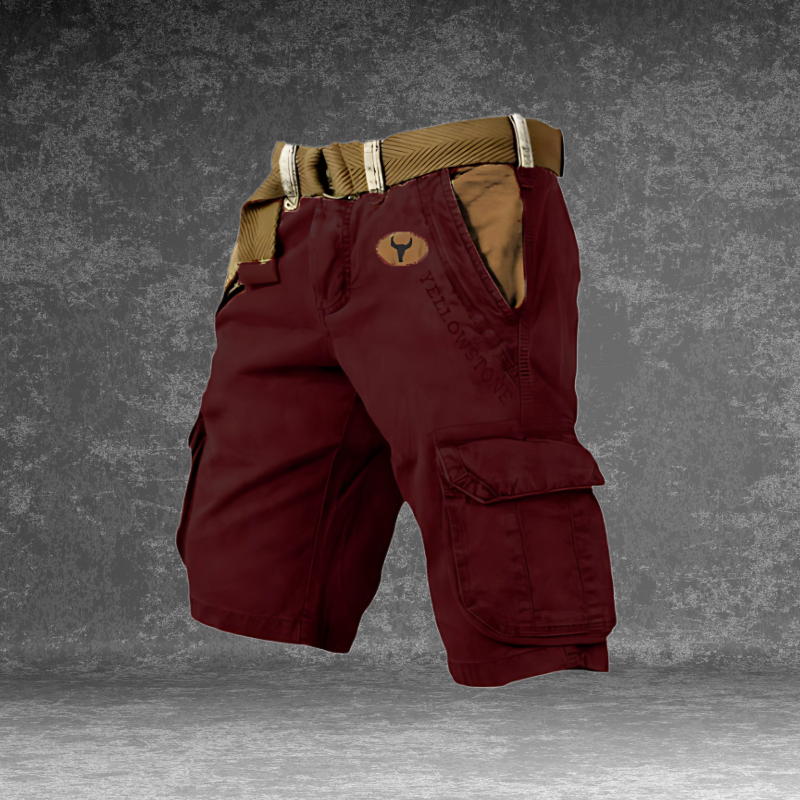 Noel cargoshorts in zwart, opgevouwen op een neutrale achtergrond