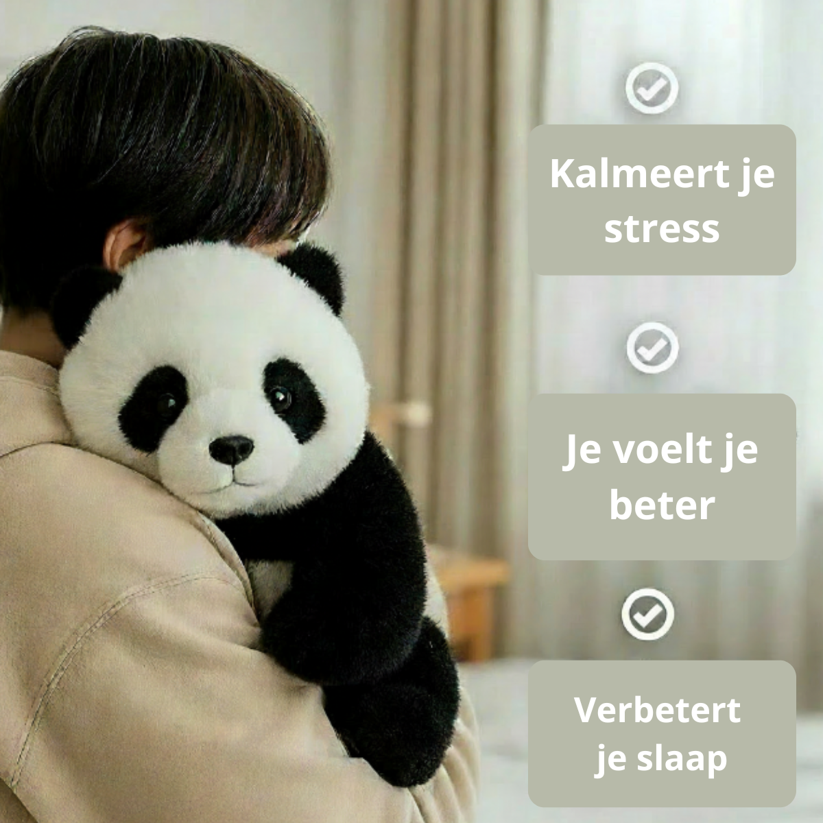 MimoPandy Panda Knuffel - Zachte Zwart-Witte Pluche Beer