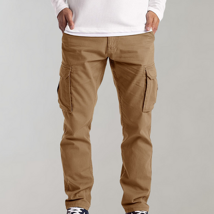 Rafael heren cargo broek in een andere kleuroptie, plat gelegd om het silhouet te tonen.