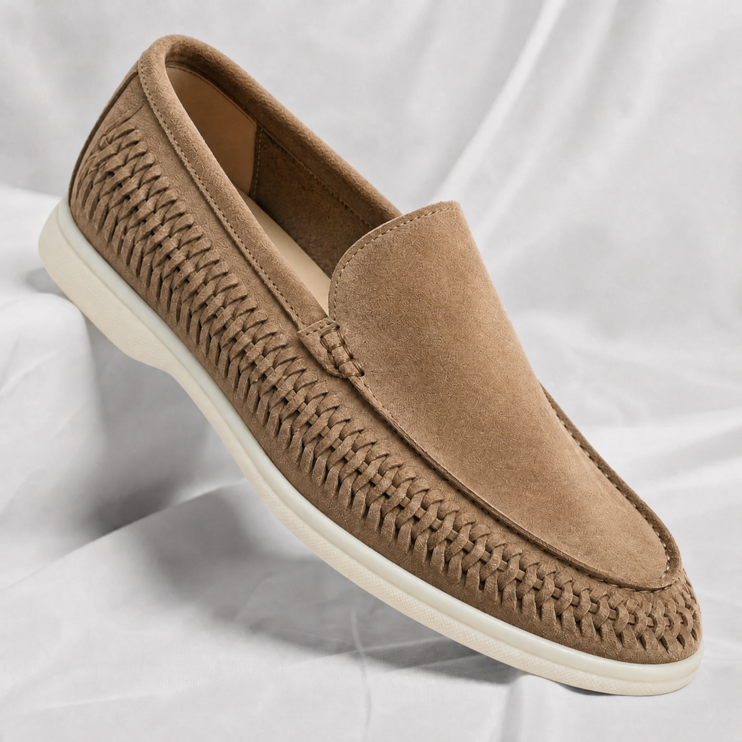 Matteo | Gevlochten Suede Loafer