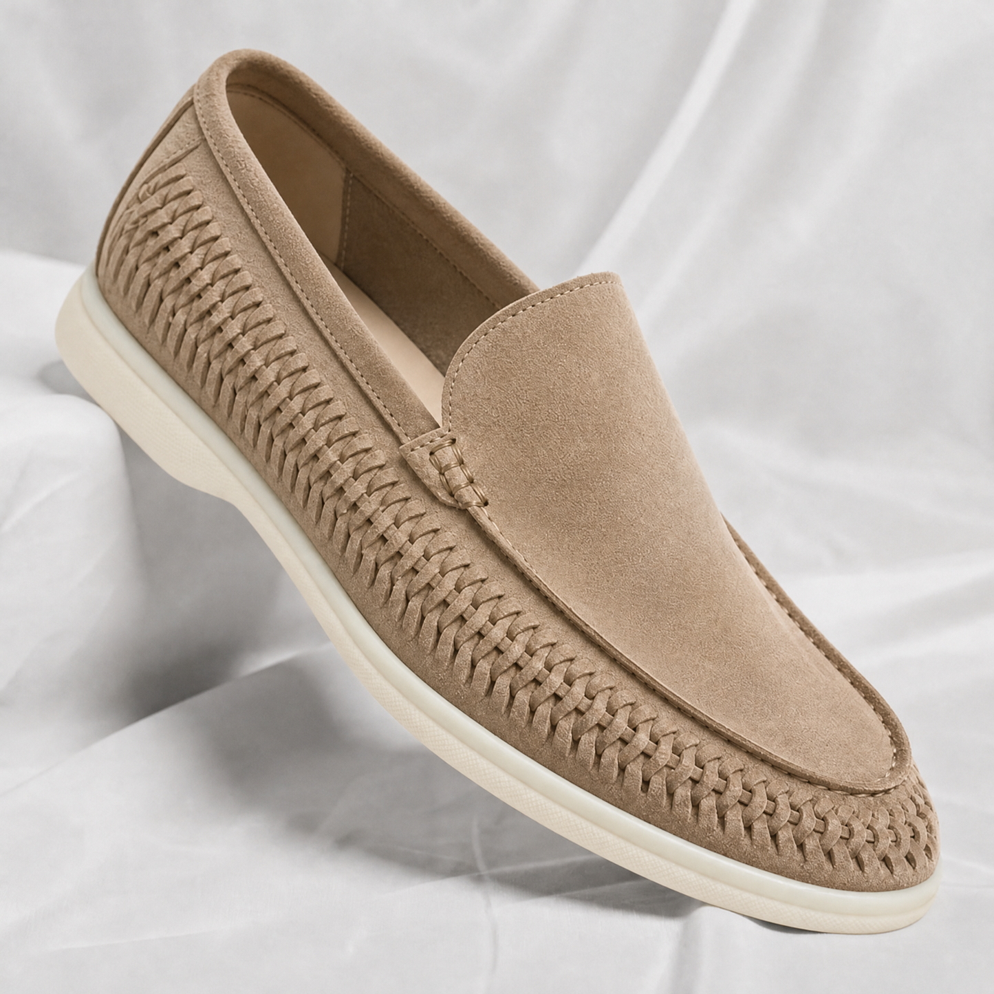 Matteo | Gevlochten Suede Loafer