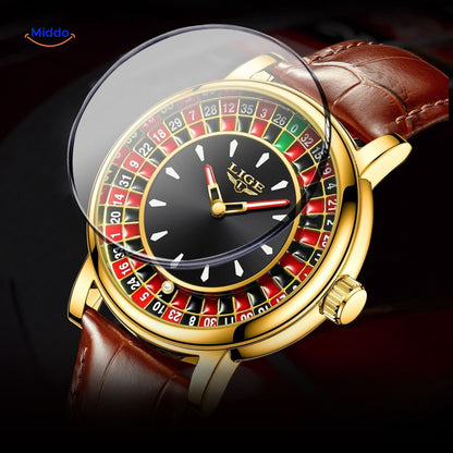 Roulettix™ Luxe Herenhorloge - Waterdicht, Lichtgevende Wijzers & Chronograaf