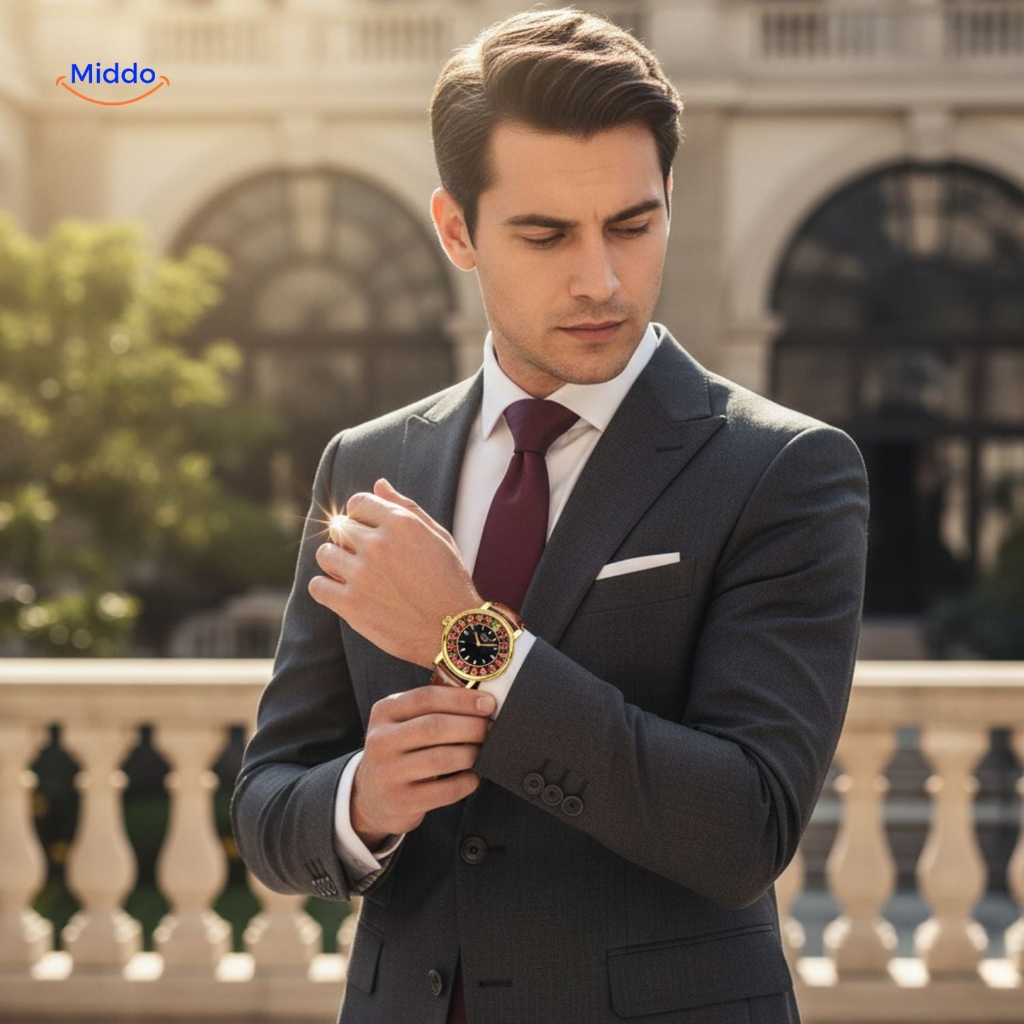 Roulettix™ Luxe Herenhorloge - Waterdicht, Lichtgevende Wijzers & Chronograaf