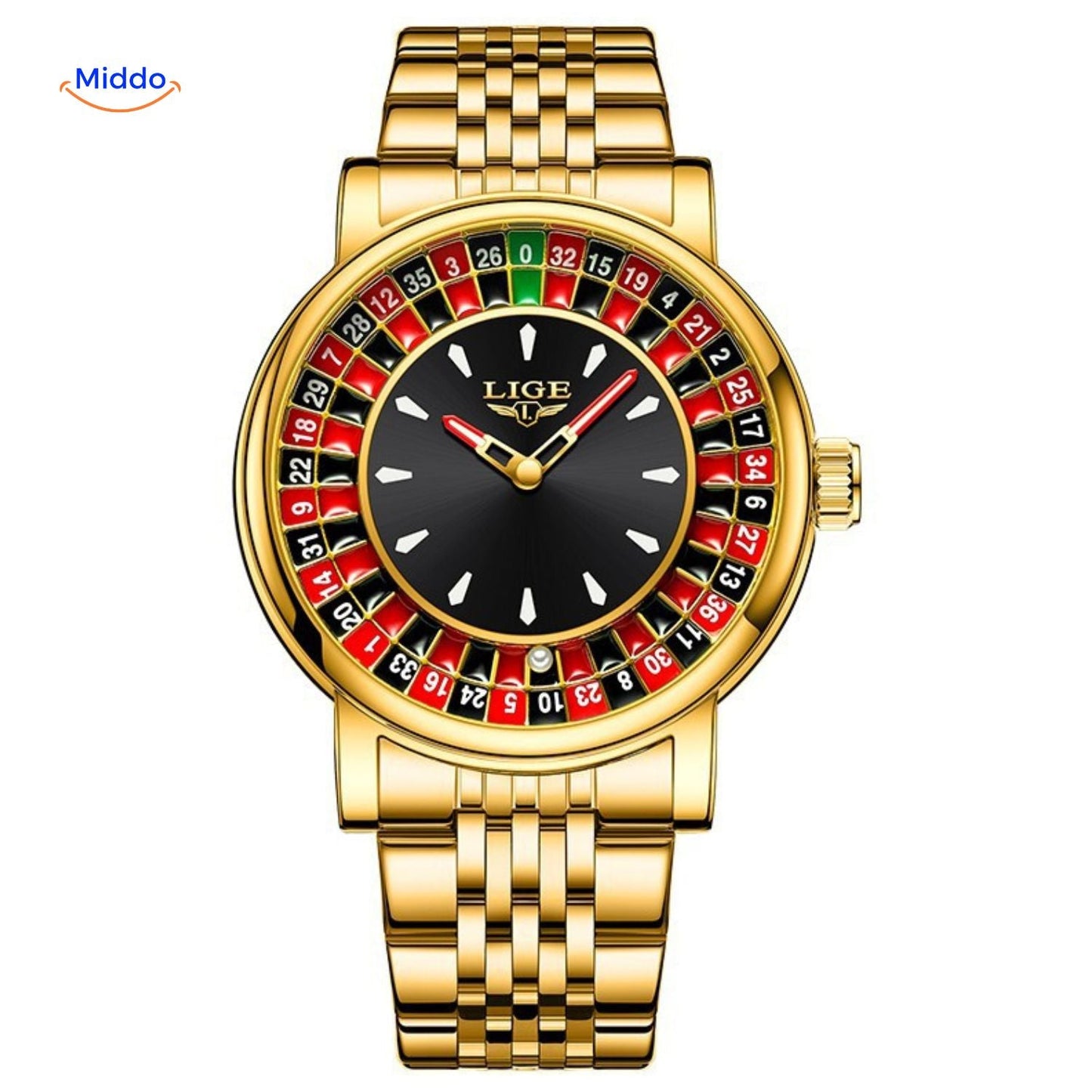 Roulettix™ Luxe Herenhorloge - Waterdicht, Lichtgevende Wijzers & Chronograaf