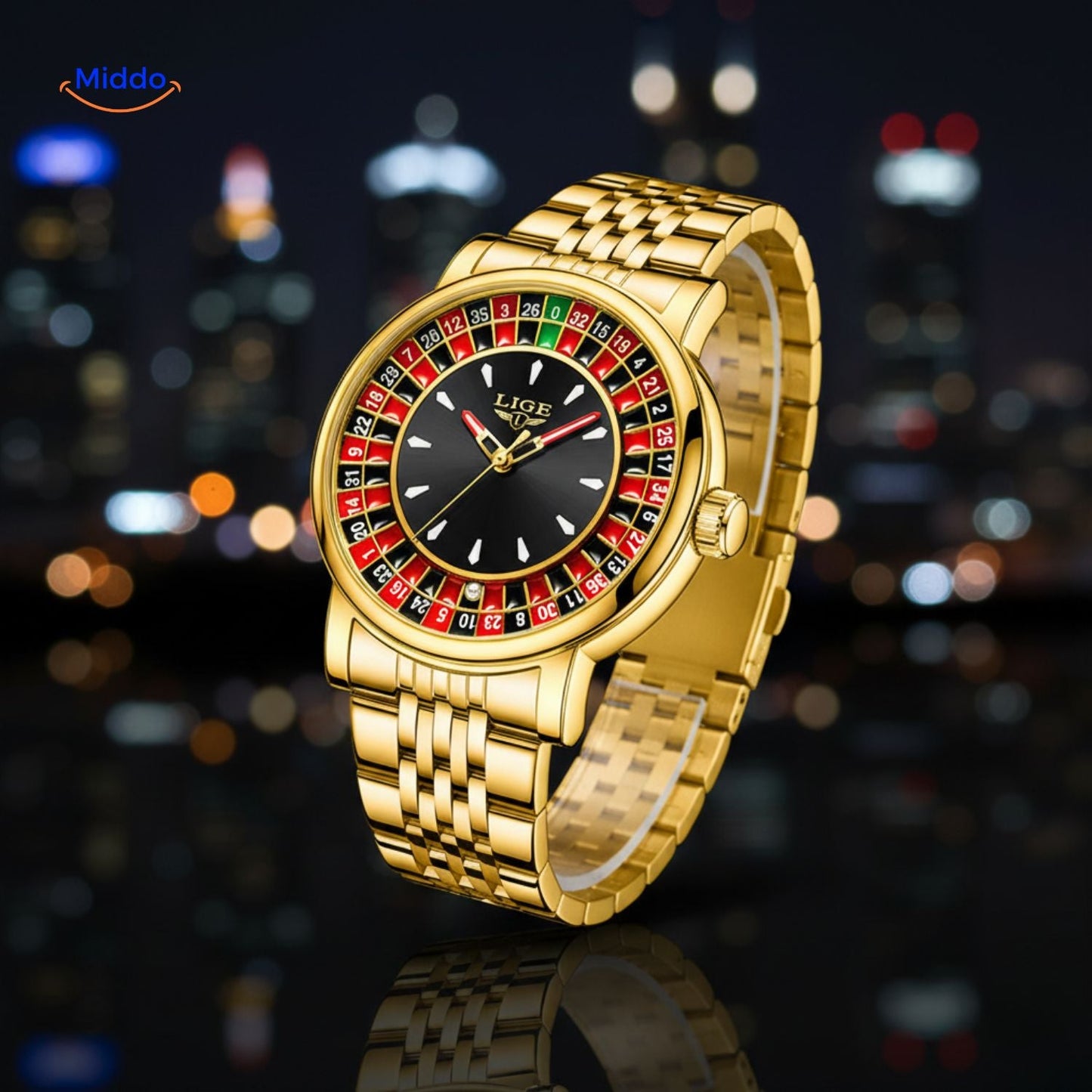 Roulettix™ Luxe Herenhorloge - Waterdicht, Lichtgevende Wijzers & Chronograaf