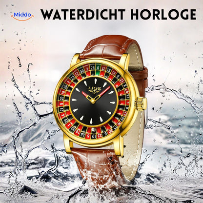 Roulettix™ Luxe Herenhorloge - Waterdicht, Lichtgevende Wijzers & Chronograaf