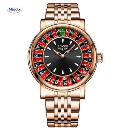 Roulettix™ Luxe Herenhorloge - Waterdicht, Lichtgevende Wijzers & Chronograaf