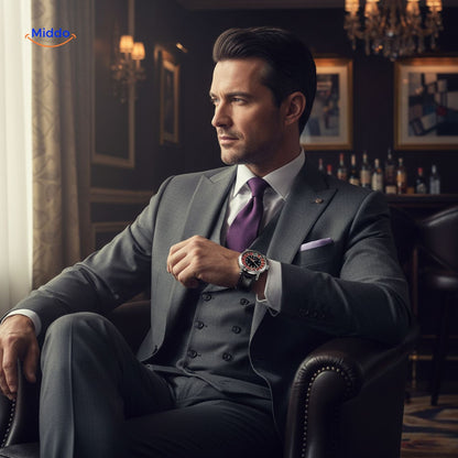 Roulettix™ Luxe Herenhorloge - Waterdicht, Lichtgevende Wijzers & Chronograaf