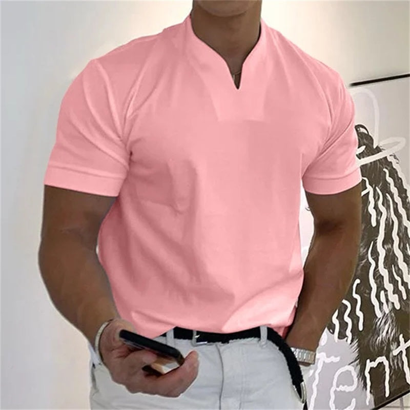 Close-up van de korte mouw en de naadkwaliteit van het duurzame Thymen Heren T-shirt.