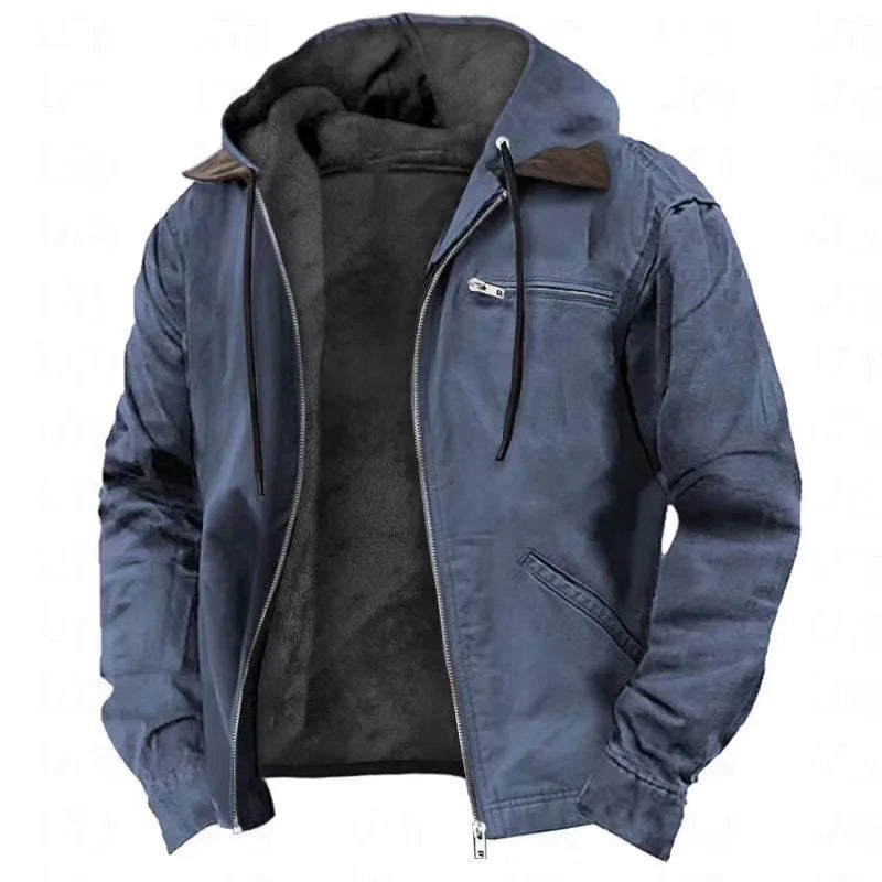 Zeno casual jas, plat gelegd, toont alle beschikbare kleuren: bruin, grijs, groen en blauw.